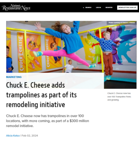 Chuck E. Cheese Adds Trampolines | Nations Restaurant News